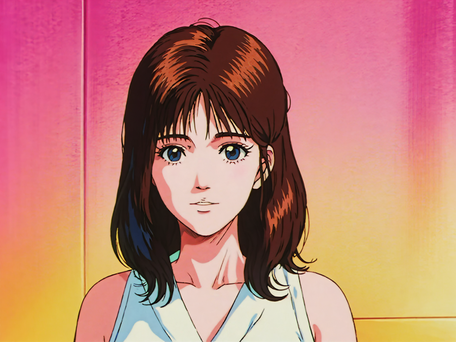 01688-4045496778-guanlangaoshou, chimuqingzi, 1girl, brown hair, retro artstyle, solo, blue eyes, 1980s (style), looking at viewer, parted lips,.png